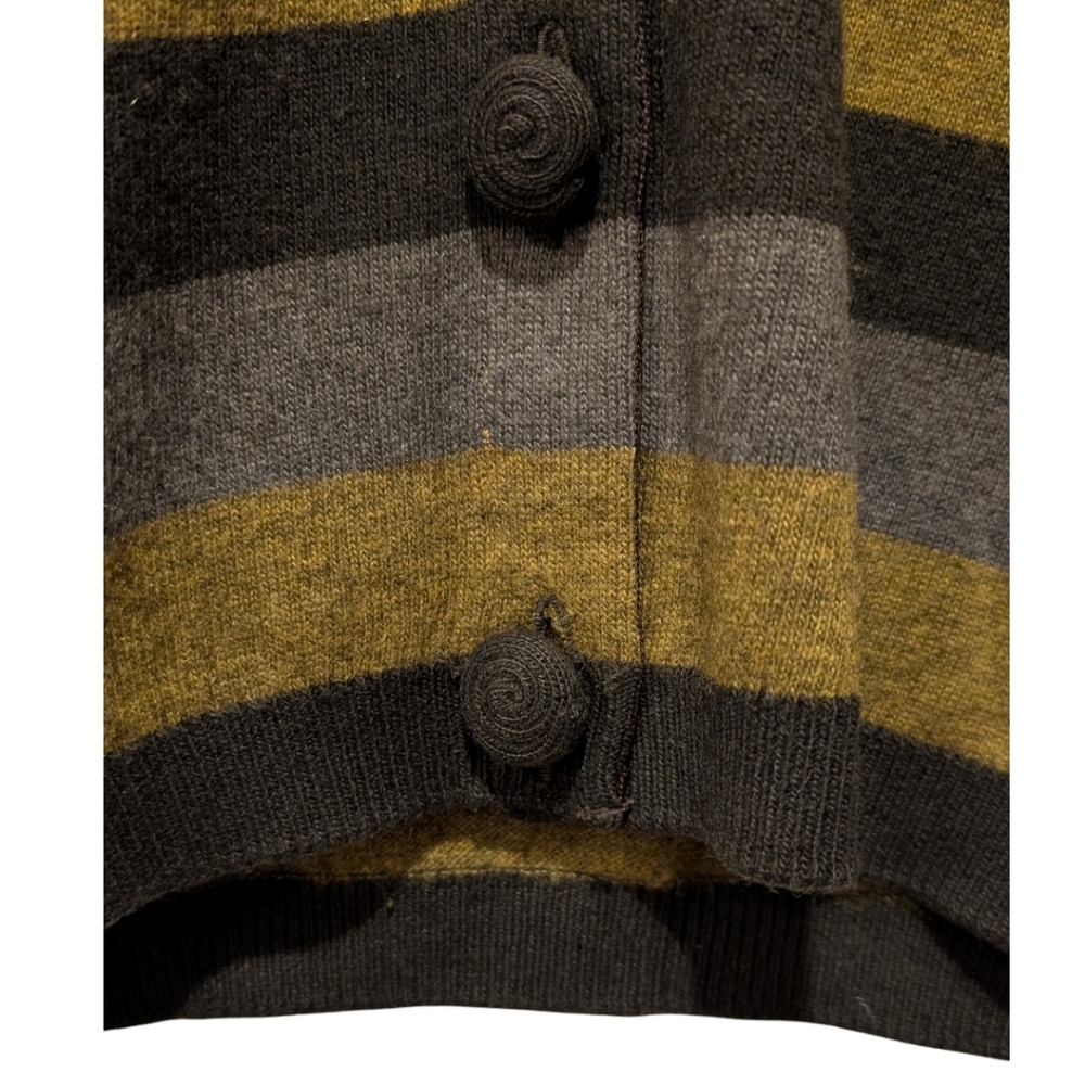 VTG Ballantyne of Peebles Cashmere Striped Cardigan Sweater Scotland 3/4 Sleeves - Picture 4 of 5